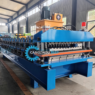 이중층 금속 지붕 잎 두 프로필 한 롤 폼 머신 5.5 kW 전력