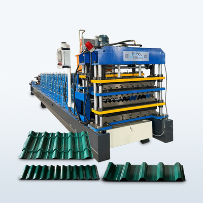0.25-0.6mm 두께 3층 롤 포밍 머신 5.5Kw 메인 모터 파워